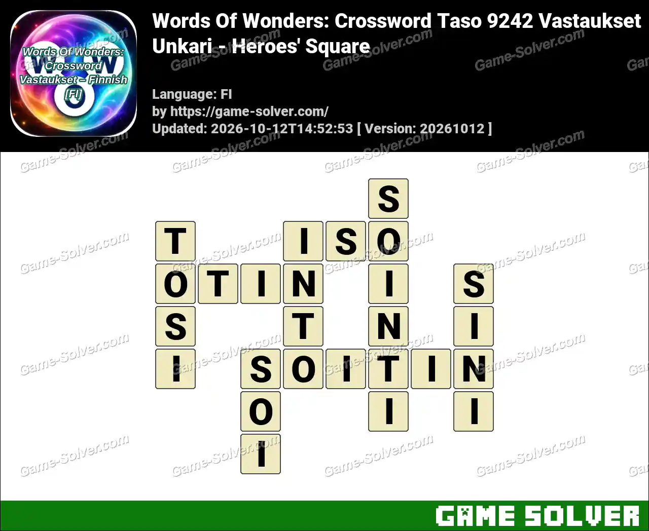 Words Of Wonders: Crossword Taso 9242 Vastaukset – Unkari – Heroes’ Square